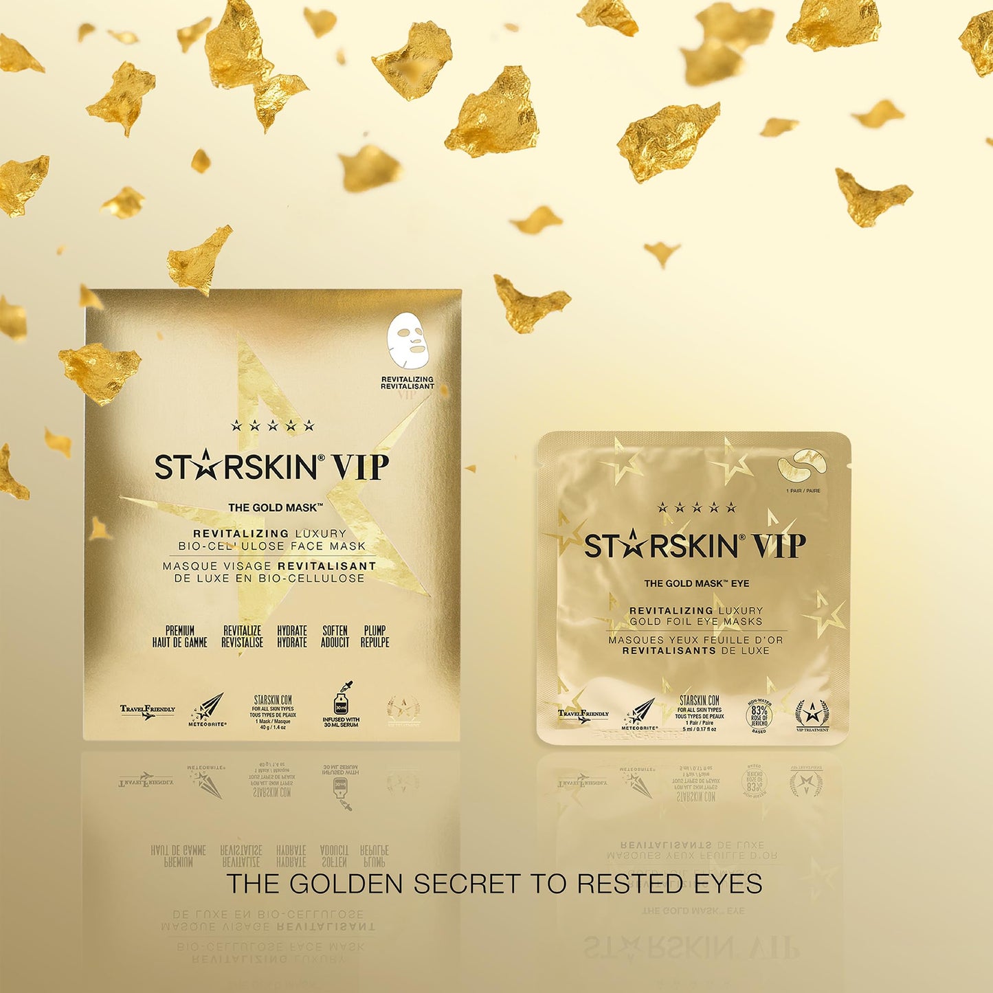 STARSKIN VIP Gold Mask Eye 5 Pack, Gold Undereye Mask Patches, Eye Masks for Puffy Eyes and Wrinkles, Revitalizing and Hydrating Eye Patches, For Dark Circles Under Eye Treatment, Korean Skincare