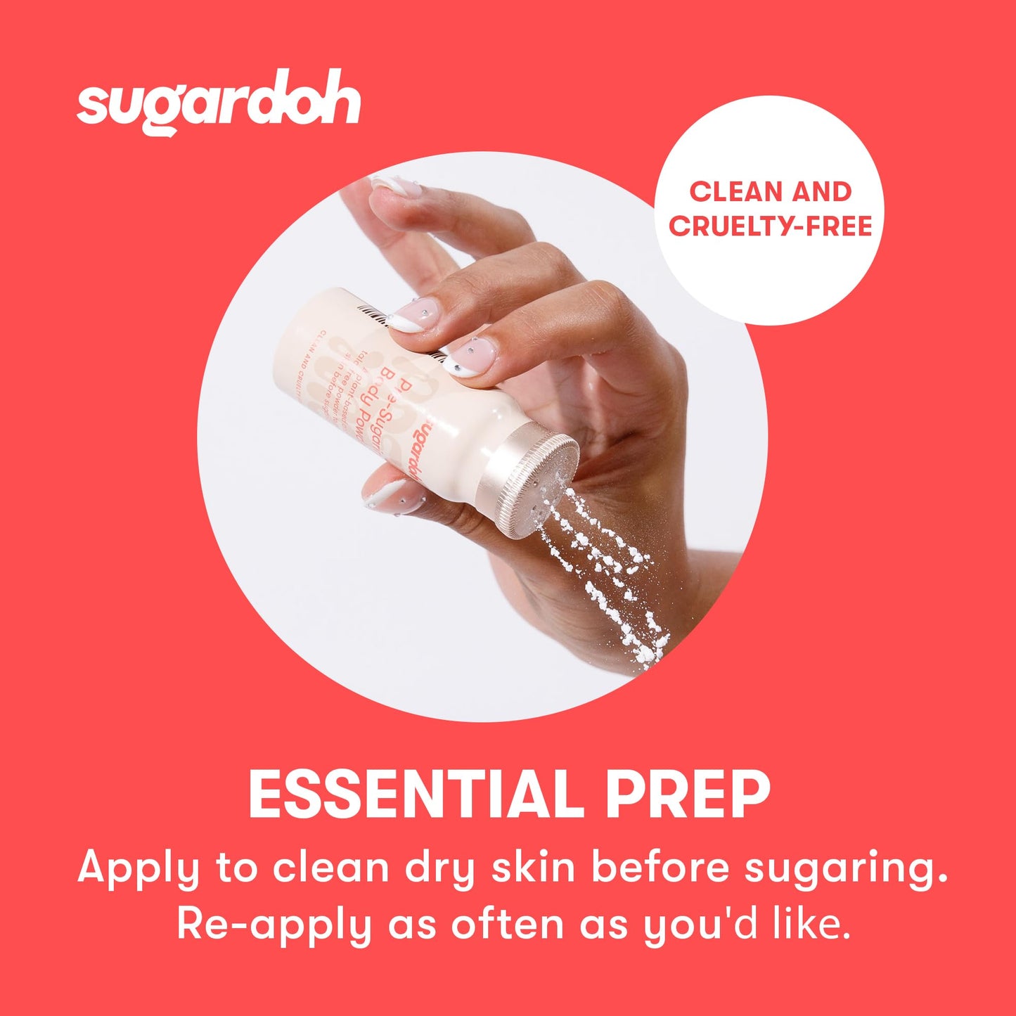 Sugardoh Pre-Wax Body Powder - Plant-Based & Talc-Free, Handmade Skin Prep Powder for Sugar Waxing Kit for Women - Pre-Sugaring Preparation to Absorb Moisture & Oil for Easy Hair Removal - 0.75 oz