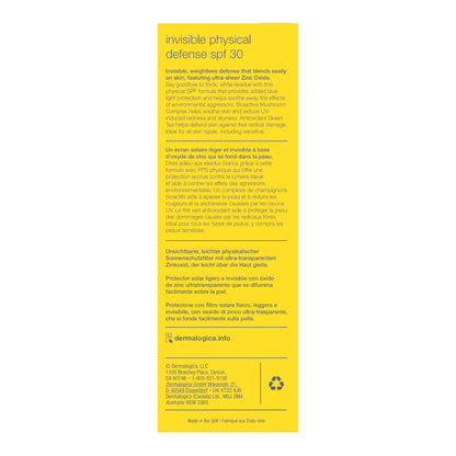 Dermalogica Invisible Physical Defense SPF30 (1.7 Fl Oz) Face Sunscreen Moisturizer - Non-Greasy Formula That Defends Against UVA/UVB/Blue Light