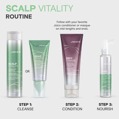 Joico Scalp Vitality Exfoliating Foaming Scrub | Supports A Healthy & Balanced Scalp | For Dry, Oily and Itchy Scalp | Removes Excess Oil & Product Buildup | Cooling Sensation | 6 Fl Oz