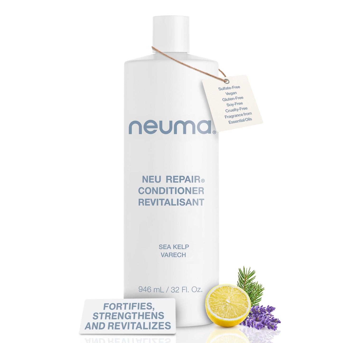 Neuma Neu Repair Conditioner - Protein Hair Treatment for Damaged Hair, Strengthens, Moisturizes, and Reduces Breakage Lemon, Lavender and Fir Needle Scent