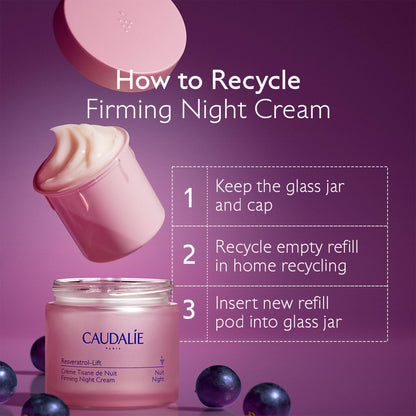 Caudalie Resveratrol-Lift Retinol Alternative Firming Night Cream Moisturizer, Refillable - 50 mL
