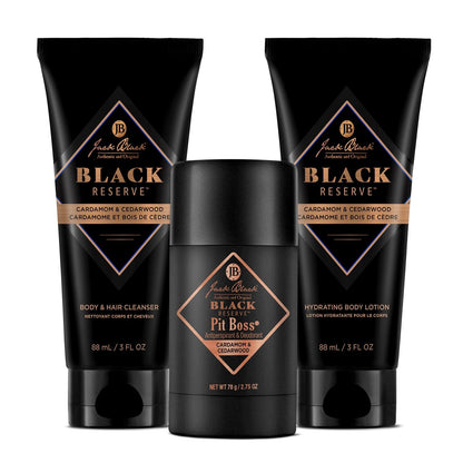 Jack Black Body Collection Set for Men - Mens Body Wash, Pit Boss Men's Deodorant, Body Lotion, Grooming Kit