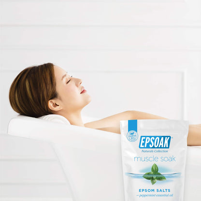 Epsoak Muscle Soak 2 lb. Magnesium Sulfate USP. Resealable Epsom Salt Bag Muscle Soak, Made in The USA, Cruelty-Free Certified