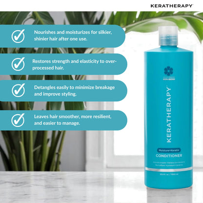 Keratherapy Keratin Infused Moisture Conditioner, 33.8 fl. oz., 1000 ml - Hydrating & Moisturizing Conditioner for Dry Hair with Collagen, Jojoba Oil, & Kerabond Technology