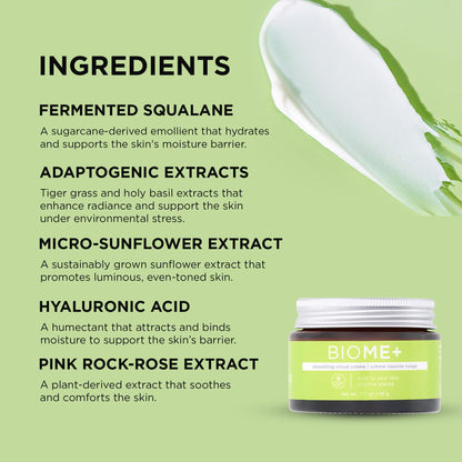 IMAGE Skincare, BIOME+ Smoothing Cloud Crème, Microbiome Friendly Face Night Cream, Supports Skin Moisture Barrier