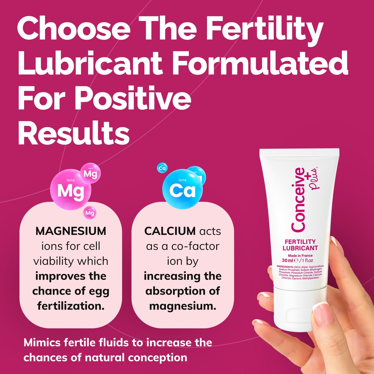 Conceive Plus Fertility Lubricant Travel Size - Sperm-Safe, PH Balanced Personal Lubricant for TTC Couples - Enhances Vaginal Health and Supports Fertility - 1 Fl Oz