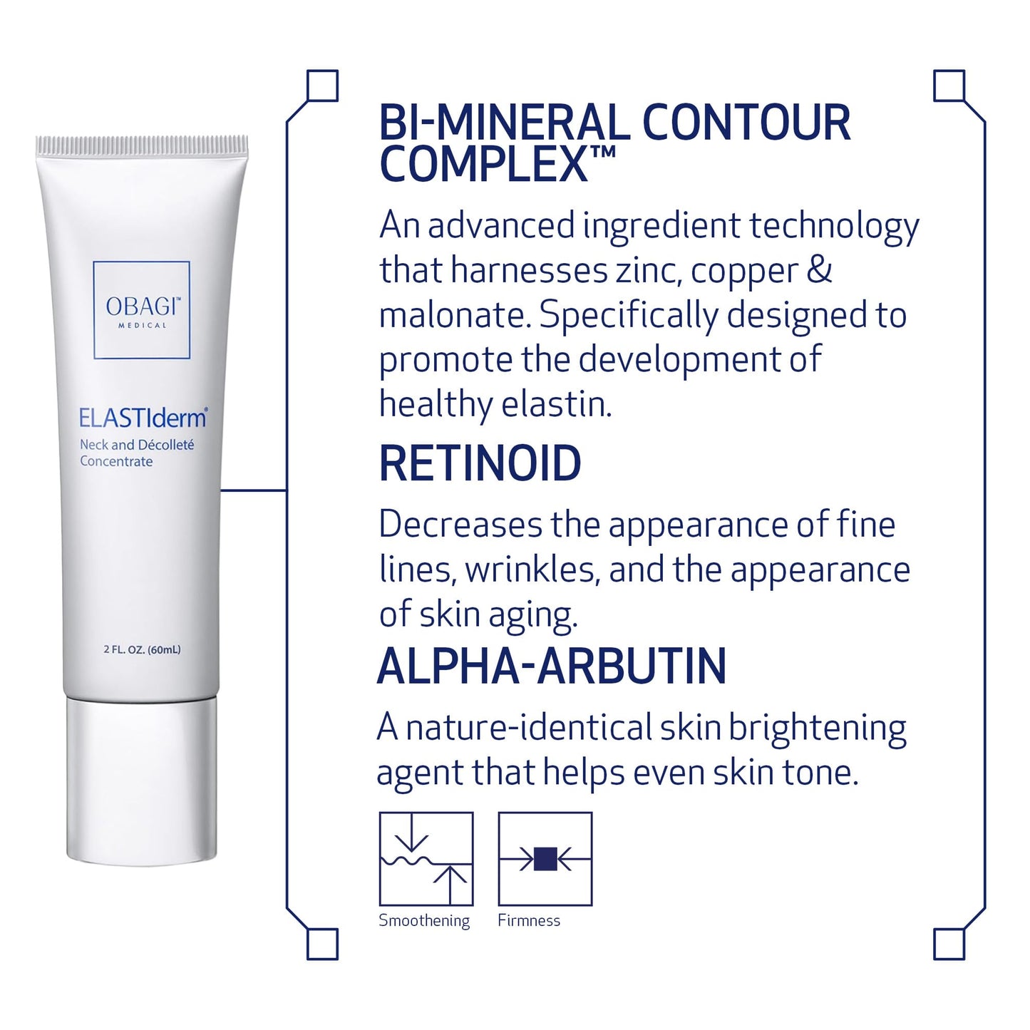 Obagi ELASTIderm Neck & Décolleté Lifting Concentrate with Patented Bi-Mineral Contour Complex, Retinoid & Alpha-Arbutin Clinically Proven to Reduce Fine Lines & Wrinkles – 2 oz