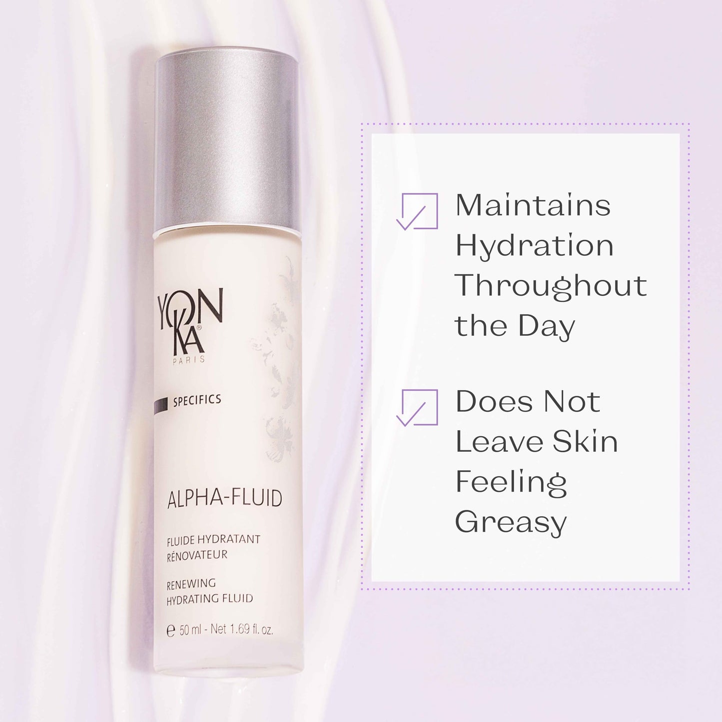 Yon-Ka Alpha Fluid | Age Defense Lightweight Moisturizer for Fine Lines | Vitamin E, Rice Bran Oil and Fruit AHA | for All Skin Types | 1.69 fl oz