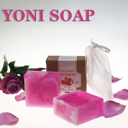 Yoni Soap Bars PCS Of 2, Ph Balance for Women Yoni Wash Vaginial Deodorants, Organic , Handmade Vagina Soap Natural Feminine Wash, Vaginal Care Soap with Bubble Net 3.53 oz