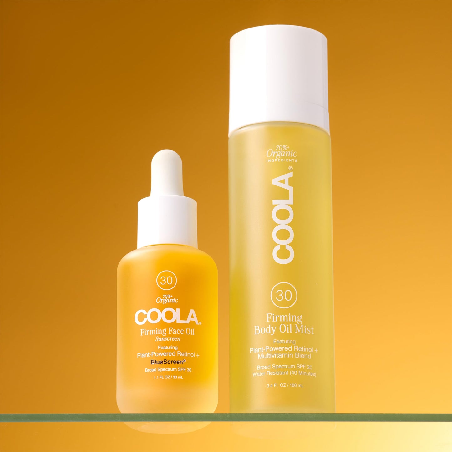 COOLA Firming Face Oil, SPF 30, Organic Lightweight Hydrating Sunscreen Oil with Bakuchiol, Vitamins C, D, E, Sea Buckthorn & Moringa Oils, Firms & Smooths Skin, 1.1 Oz