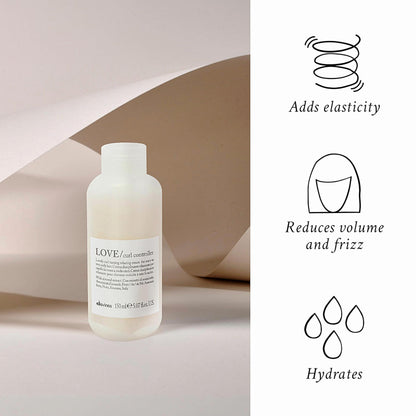 Davines LOVE Curl Controller, Relaxing Anti-Frizz Effect Cream for Wavy and Curly Hair - Defines Texture, Leaving Soft, Light & Elastic Curls even in High Humidity with Almond Extract, 5.07 Fl Oz