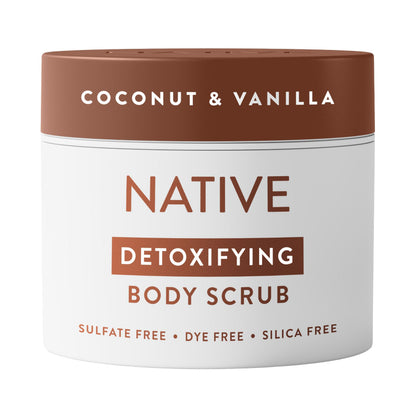 Native Detoxifying & Exfoliating Body Scrub for Women & Men, Coconut & Vanilla, Gentle Sugar Body Polish for Soft, Smooth Skin, Made Without Sulfates, 12 oz