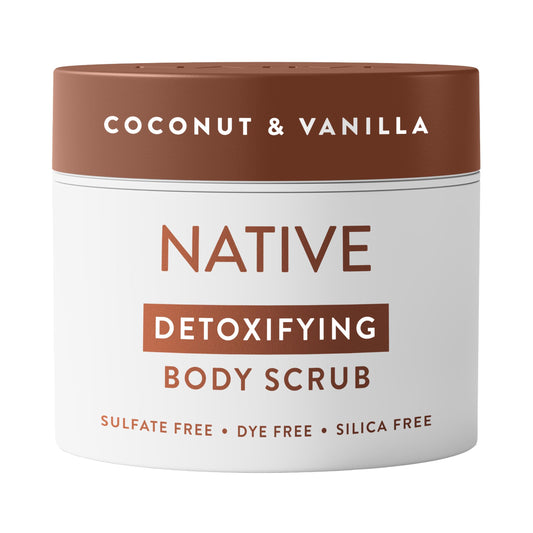 Native Detoxifying & Exfoliating Body Scrub for Women & Men, Coconut & Vanilla, Gentle Sugar Body Polish for Soft, Smooth Skin, Made Without Sulfates, 12 oz