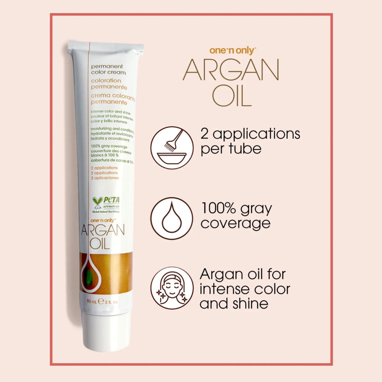 One n Only Argan Oil Permanent Color Cream - 5NN Rich Natural Light Brown Hair Color Unisex 3 oz