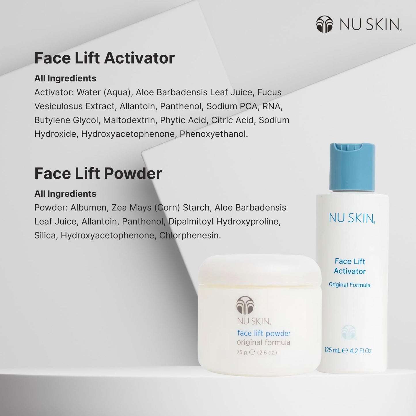 Nu Skin Face Lift Powder with Activator | Instant Smoothing Effect for Face & Neck | Supports a Refreshed Appearance | Daily Cosmetic Face Powder
