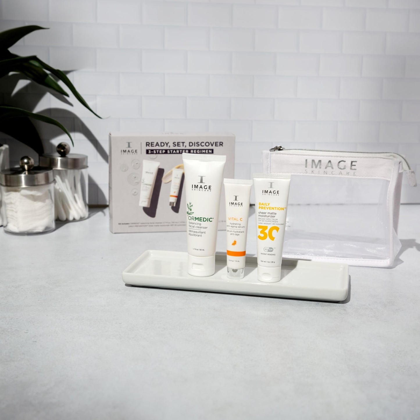 IMAGE Skincare, Ready Set Discover, 3-Piece Travel Ready Skin Care Kit, with Face Wash, Serum, and Moisturizer