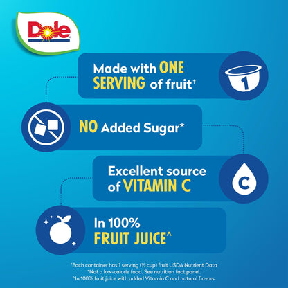 Dole Fruit Bowls Mandarin Oranges in 100% Juice Snacks, 4oz 12 Total Cups, Gluten & Dairy Free, Bulk Lunch Snacks for Kids & Adults