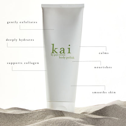 kai body polish – 8 oz exfoliating scrub with sugar & sea salt, light white floral scent experience smooth, soft skin you’ll love | hydrating, clean beauty ritual - recyclable packaging