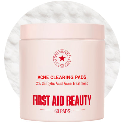 First Aid Beauty Acne Pads for Face - Maximum Strength Acne Treatment - 2% Salicylic Acid Pads Treat Without Drying, (60-ct)