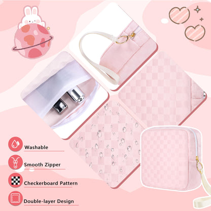 First Period Kit for Girls, 5.3" Checkered Tampon Holder for Purse, Menstrual Starter Tampon Bag Pad Pouch, Emergency Sanitary Napkin Storage Bag Teen Period Kit Gifts for Tweens