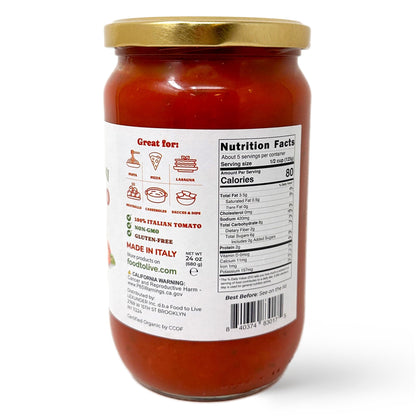 Food To Live Organic Basil Tomato Sauce, 24oz (680g) – Authentic Italian Pasta Sauce, No Added Sugar, Non-GMO, Vegan (Pack of 2)