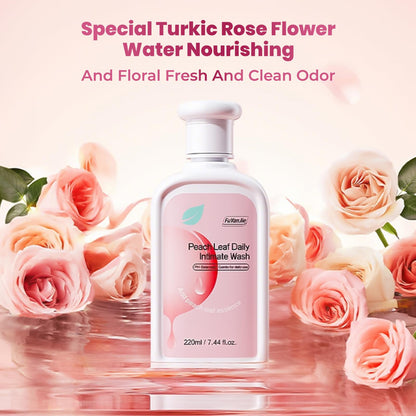 Peach Leaf Feminine Wash For intimate area Hygiene and Itchy, pH Balanced Body Wash with Lactic Acid For Sensitive Skin, Gentle Hydration, Odor Neutralization & Daily Hygiene, 220ml/7.44oz