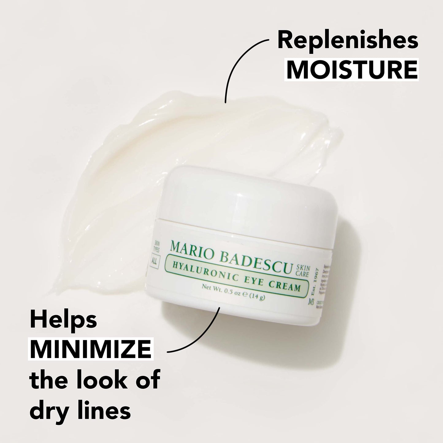 Mario Badescu Eye Cream for Dark Circles and Puffiness – Hyaluronic, Caffeine or Glycolic – Hydrating, Firming and Anti Aging Overnight Under Eye Care Treatment for Fine Lines and Wrinkles