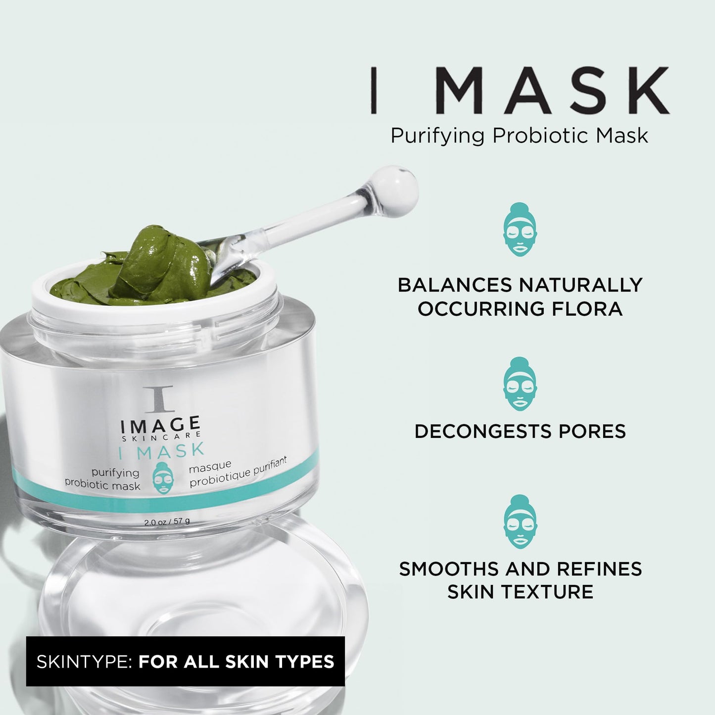 IMAGE Skincare, I MASK Purifying Probiotic Mask, Clay and Charcoal Facial Mask, Refine, Balance and Remove Impurities, 2 oz