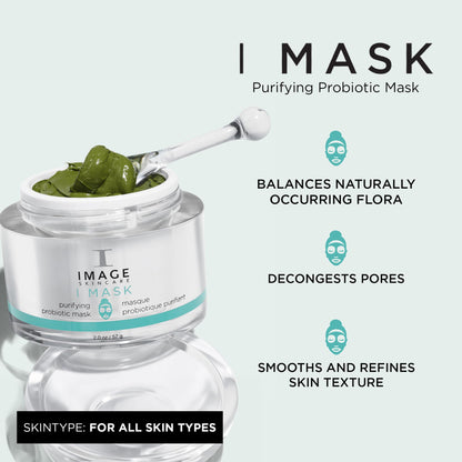 IMAGE Skincare, I MASK Purifying Probiotic Mask, Clay and Charcoal Facial Mask, Refine, Balance and Remove Impurities, 2 oz