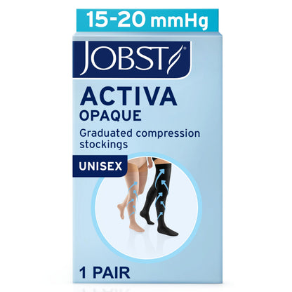 JOBST ACTIVA Opaque 15-20 mmHg Compression Socks Thigh High Closed Toe