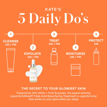 Kate Somerville Liquid ExfoliKate – Triple Acid Resurfacing Treatment, Clinically Formulated AHA Overnight Facial Exfoliator, Smooths Skin and Minimizes Pores, 4 Fl Oz
