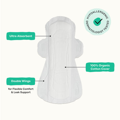 The Honey Pot Company - Sensitive Feminine Wash & Super Bundle - Herbal Infused Natural Hygiene Wash & Pads - Organic Cotton Cover - Sanitary Pads for Women - Feminine Care
