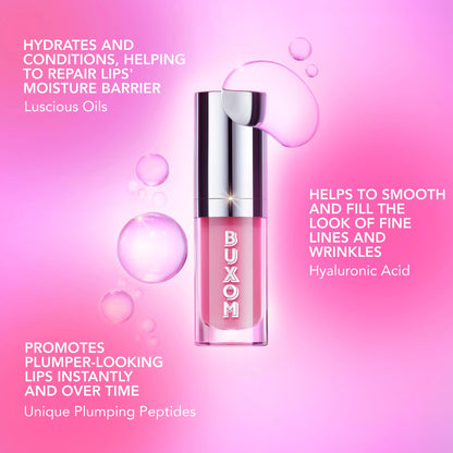 BUXOM Full-On Plumping Glossy Lip Oil, Nourishing & Hydrating Tinted Lip Gloss, Juicy High-Shine Finish, Non-Sticky Formula, Cruelty-Free