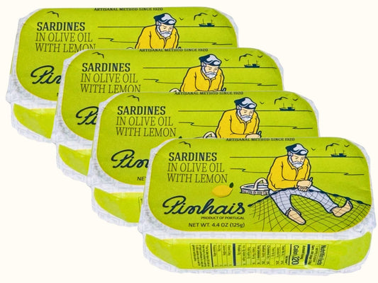 Sardines in Olive Oil w/ Lemon from Portugal by Pinhais, 4.4 oz (125 g)