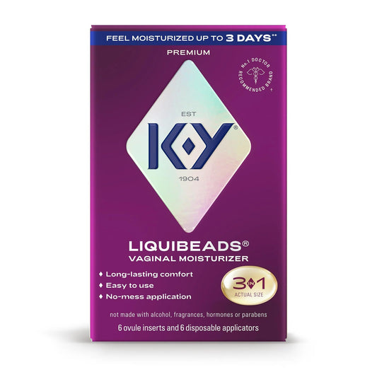 K-Y Liquibeads Vaginal Moisturizer for Women, Silicone Lube Vaginal Suppository, Vaginal Lubricant Helps Reduce Pain Due to Vaginal Dryness, 6 Vaginal Suppositories & 6 Vaginal Applicators
