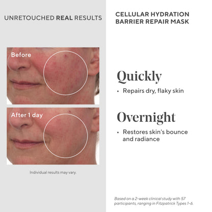 Murad Cellular Hydration Barrier Repair Mask - Hydrating Face Mask, Formulated with Bilberry Omegas, Hibiscus Extract, and Canadian Willowherb, Visibly Repairs Dry, Red, and Rough Skin - 2.7 Fl Oz