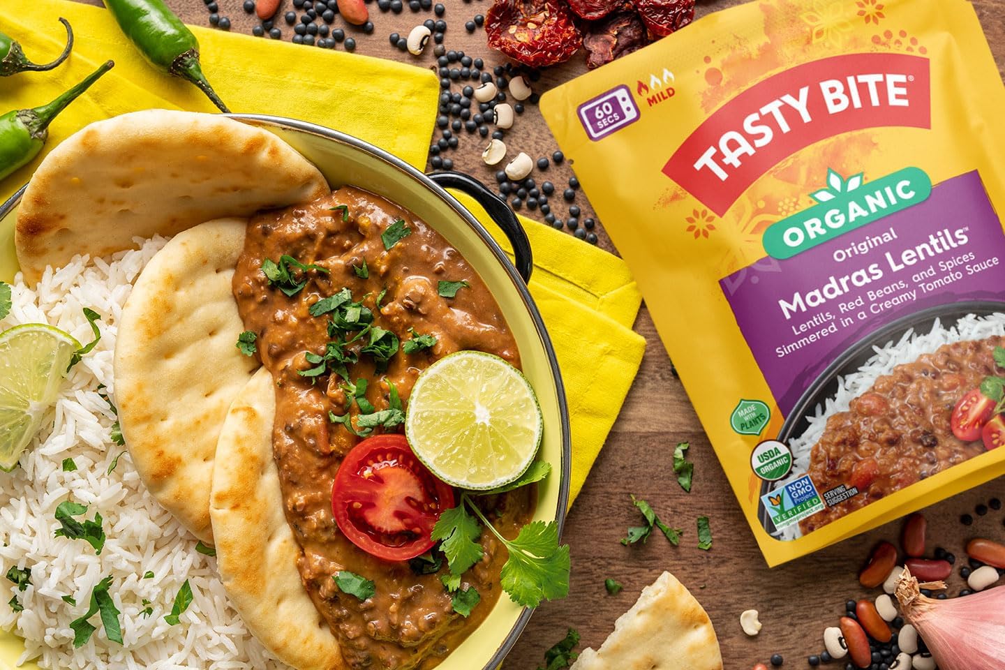 Tasty Bite Variety, Pack of 8, Madras Lentils, Bombay Potatoes, Vegetable Tikka Masala, Channa Masala, 3Bean Madras Lentils, Split Pea & Turmeric Curry, Coconut Squash Dal, Chickpea Coconut and Turmeric Curry