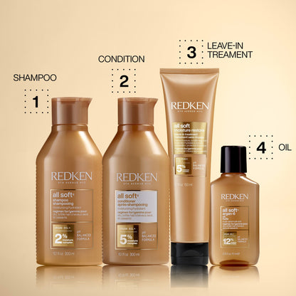 Redken All Soft Moisture Restore Leave-In Treatment For Dry, Brittle Hair - Hair Treatment For Humidity, Heat and Frizz Protection