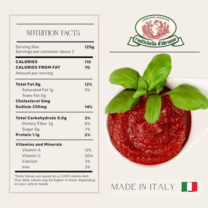 Rustichella d'Abruzzo Tomato & Basil Sauce | Authentic Italian Tomato Sauce with Fresh Basil & Olive Oil | Vegan | Perfect for Pasta, Pizza, Spaghetti & Marinara (23.9 oz / 680 g)
