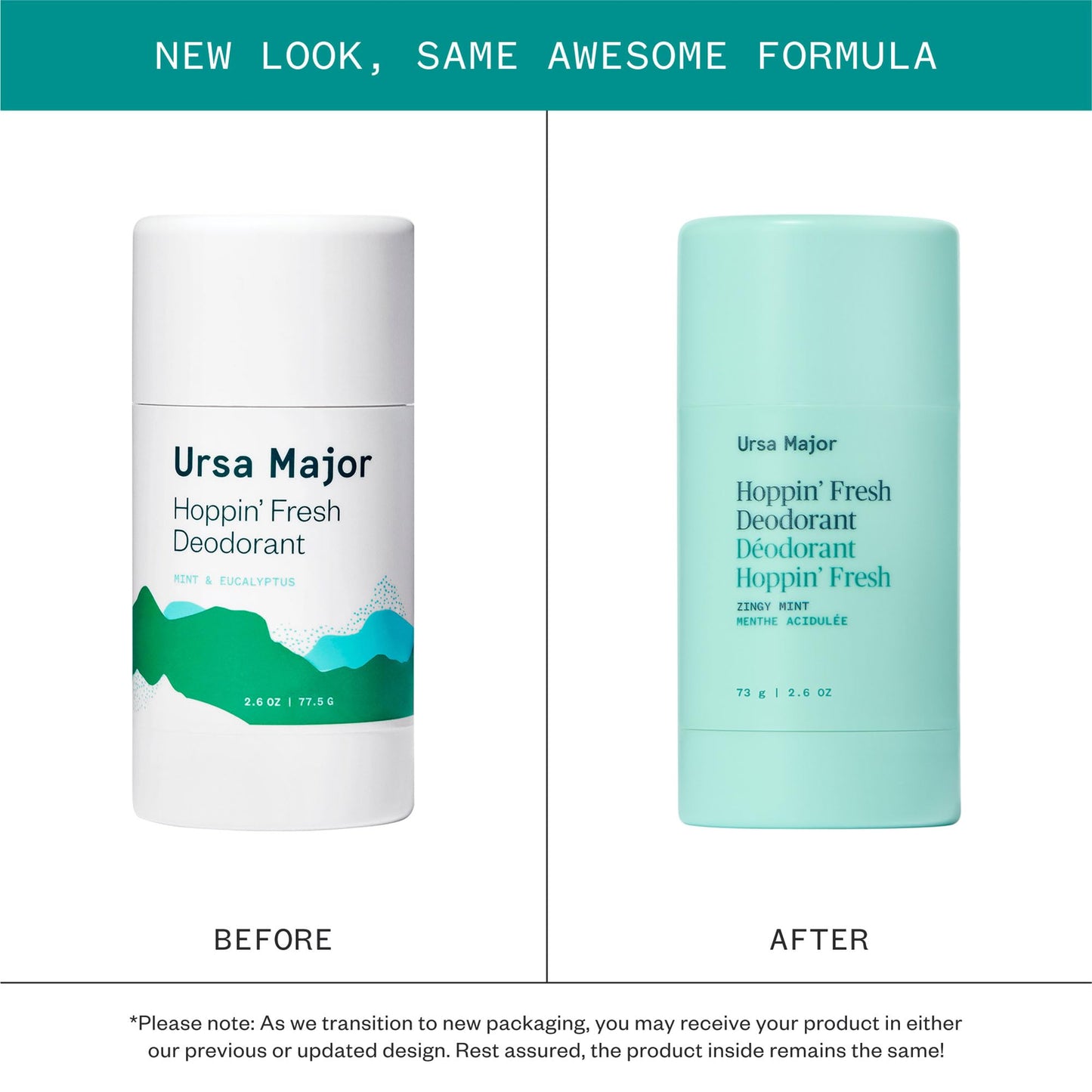 Ursa Major Hoppin' Fresh Deodorant | Natural, Aluminum-Free, Non-toxic, Cruelty-Free | Formulated for Men and Women | 2.6 ounce