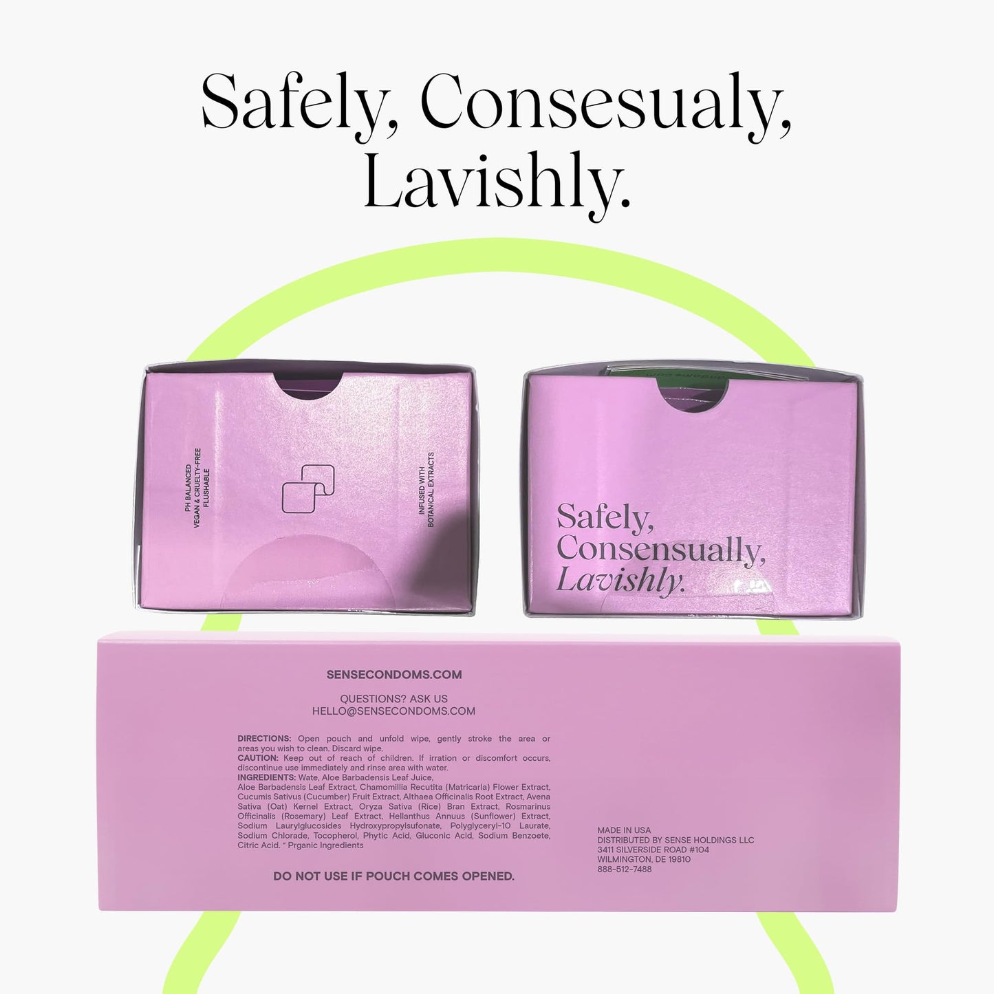 Sense Cleansing Wipes (12 Pack) Individually Wrapped pH Balance Wipes for Women - Made in the USA, Flushable Wipe, On-The-Go Before and After Freshness Intimate Wipe, Feminine Care