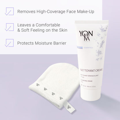 Yonka Nettoyant Creme | Cleansing Makeup Remover Cream | Remove Impurities with Calming Peppermint and Plant Glycerin | For Sensitive to Acne Prone Skin | Paraben-Free | 3.53 oz