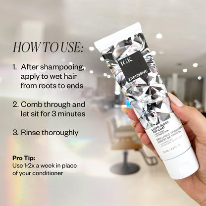 IGK - EXPENSIVE - Clear Hair Gloss Treatment – Shine-Boosting Top Coat for Glass Hair – Hair Treatment for Smooth, Polished Finish – Clear Gloss for Hair Sheen and Silkiness - Cruelty Free 4.2oz