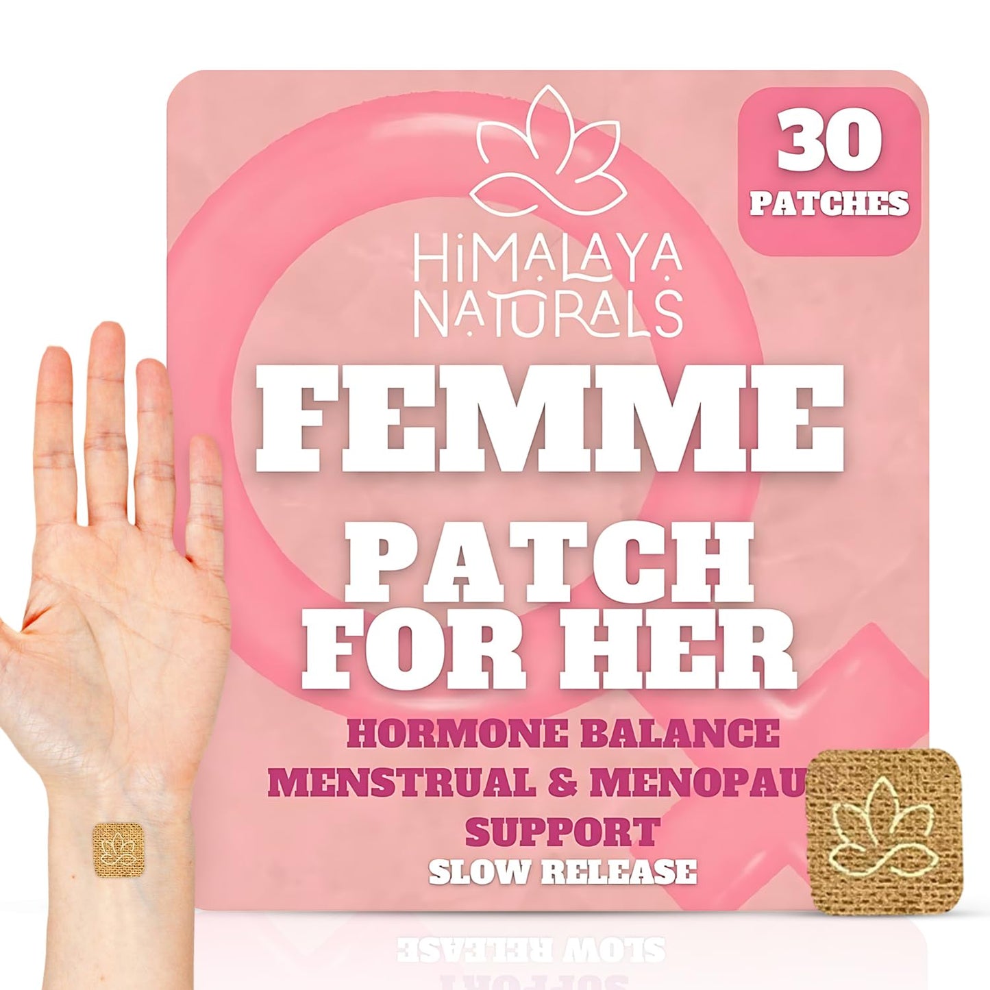 Femme Herbal Patches – 30-Day Supply – Non-Latex, Vegan-Friendly, and Easy to Use