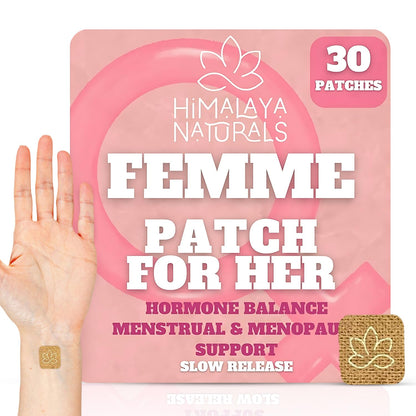 Femme Herbal Patches – 30-Day Supply – Non-Latex, Vegan-Friendly, and Easy to Use