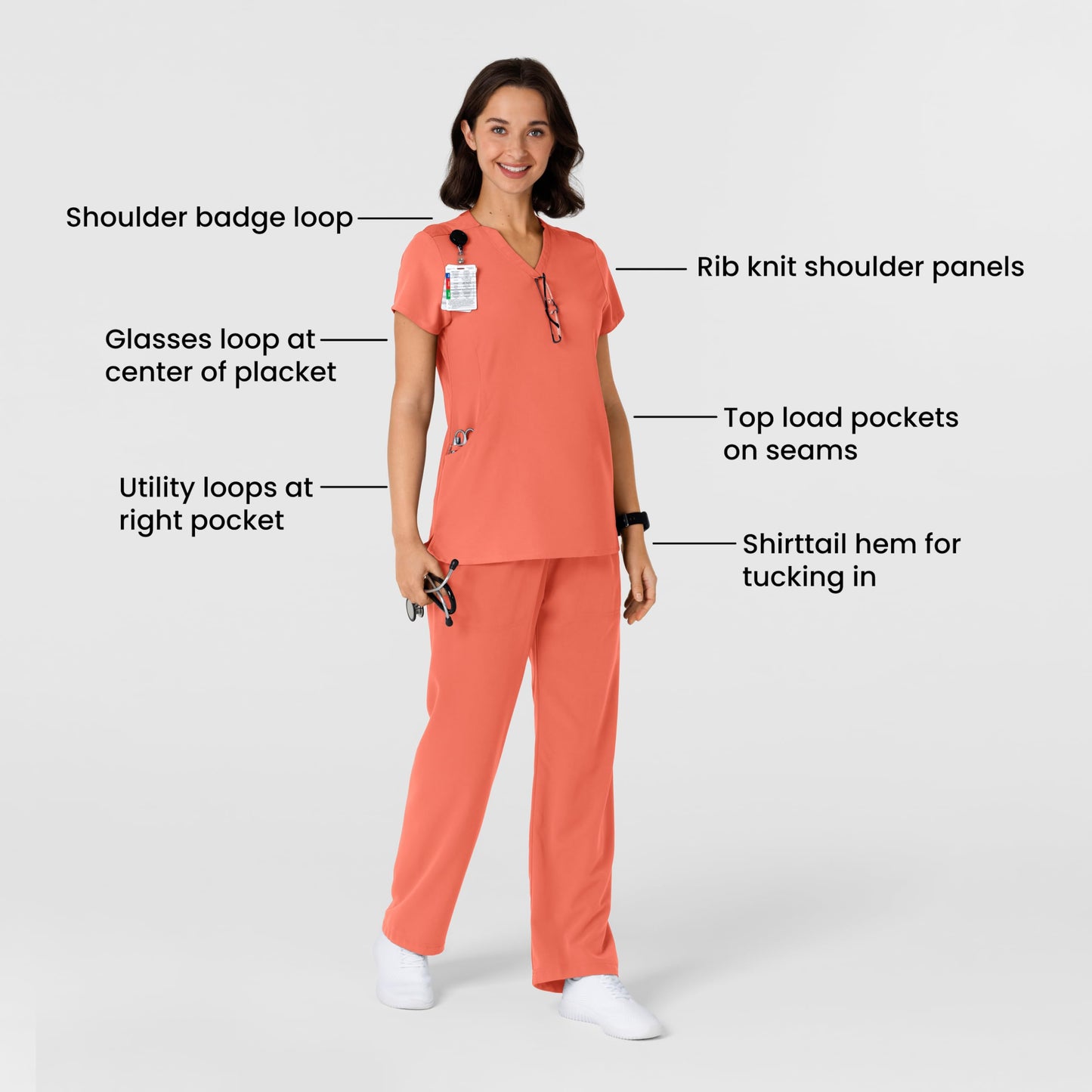 Wink Nova Women's Flex-n-Reach Shoulder Panel V-Neck Scrub Top