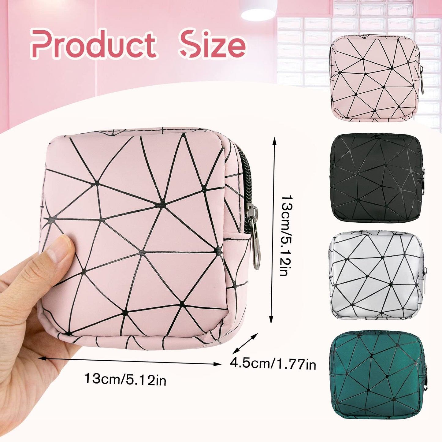 Sanitary Napkin Storage Bags 4 Pcs Menstrual Cup Pouches Nursing Pad Holder Tampon Bags Portable Period Kit Bag Feminine Product Pouch for Girls for Pads and Tampons with Zipper