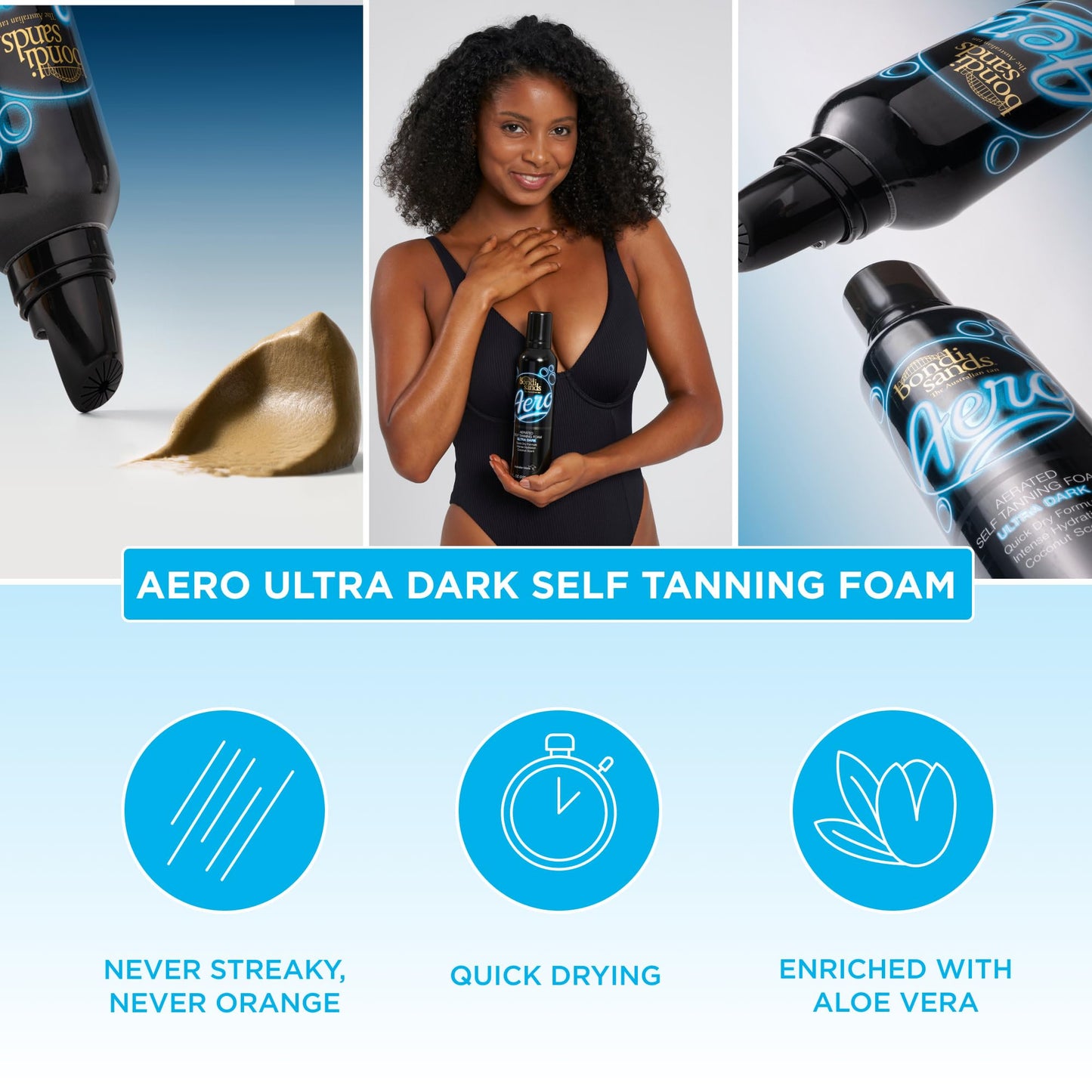 Bondi Sands Aero Self Tanning Foam | Lightweight + Fast-Drying Aerosol Formula Gives Skin a Hydrated, Long-Lasting Bronzed Glow | 7.61 Oz/225 mL