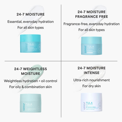 TULA Skin Care 24-7 Weightless Moisture Hydrating Day & Night Cream - Anti-Aging Lightweight Gel Cream Moisturizer for Face, Contains Watermelon & Blueberry Extract